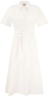 Woolrich Tijdloze pure katoenen poplin chemisier jurk Woolrich , White , Dames - M,S,Xs