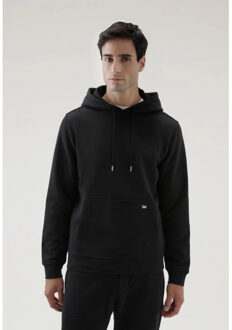 Woolrich Unisex light classic hoodie Zwart - S