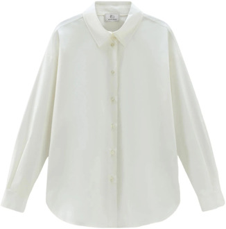 Woolrich Witte Poplin Overhemd Woolrich , White , Dames - L,M,S