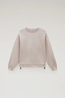 Woolrich Women mix media 3d logo sweater light Taupe - XS