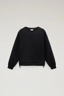 Woolrich Women mix media 3d logo sweater Zwart - XS