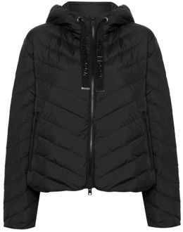 Woolrich Zwarte gewatteerde jas met logodetail Woolrich , Black , Dames - M,S,Xs