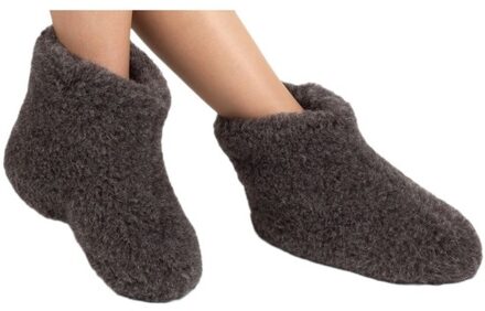 woolwarmers Bruine wollen sloffen/pantoffels voor dames/heren 46