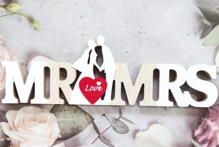 Woondecoratie Bruiloft Props Houten Engels Alfabet Decoratie met rood hart