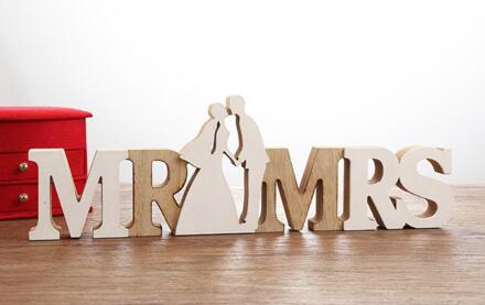 Woondecoratie Bruiloft Props Houten Engels Alfabet Decoratie nee rood hart