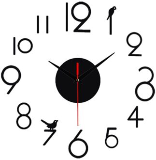 Woondecoratie Grote Spiegel Wandklok Modern 3D Diy Grote Decoratieve Wandklokken Horloge Wandklok Unieke zwart