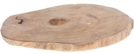 Woondecoratie teak houten boomschijf 23 x 2 cm - Woondecoratie/woonaccessoires - Boomschijven