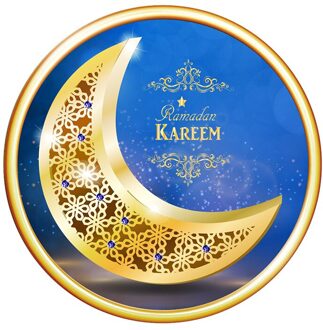 Woonkamer Behang Feestartikelen Muursticker Verwijderbare Muurschildering Stickers Moslim Behang Stickers Blauw