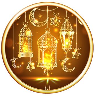 Woonkamer Behang Feestartikelen Muursticker Verwijderbare Muurschildering Stickers Moslim Behang Stickers Goud