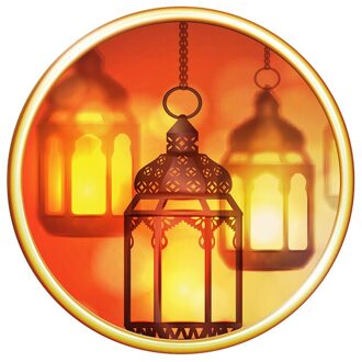 Woonkamer Behang Feestartikelen Muursticker Verwijderbare Muurschildering Stickers Moslim Behang Stickers Oranje