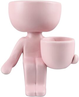 Woonkamer Creatieve Humanoïde Keramische Bloempot Vaas Plant Bloem Pot Keramische Ambachten Succulent Vaas Office Home Decoratie roze