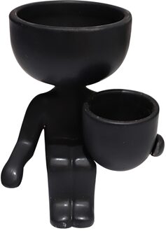 Woonkamer Creatieve Humanoïde Keramische Bloempot Vaas Plant Bloem Pot Keramische Ambachten Succulent Vaas Office Home Decoratie zwart