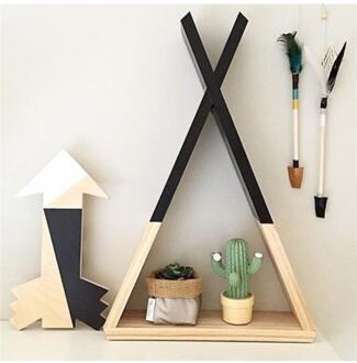 Woonkamer Houten Driehoeken Opslag Houder Plank Decor Muur Gemonteerde Plank Slaapkamer Kinderkamer Ambachten Opslag Rack Plank