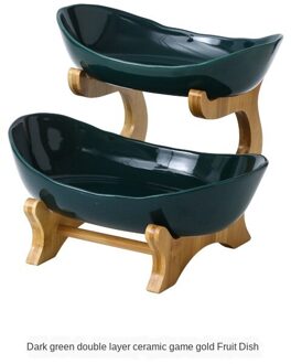 Woonkamer Thuis Plastic Drie-Layer Fruitschaal Snack Plaat Creatieve Moderne Gedroogd Fruit Fruitmand Snoep Schotel Second floor groen