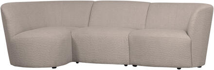 Woood 3-zits Loungebank 'Coco' Links, Bouclé, kleur Zand