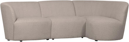 Woood 3-zits Loungebank 'Coco' Rechts, Bouclé, kleur Zand