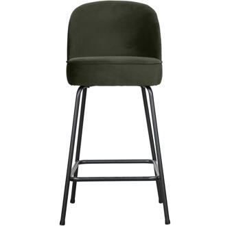 Woood Barstoel 'Vogue' Velvet, kleur Donkergroen (zithoogte 64cm)