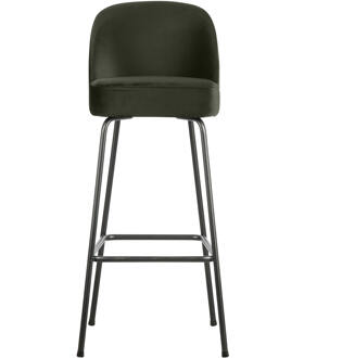 Woood Barstoel 'Vogue' Velvet, kleur Donkergroen (zithoogte 79cm)
