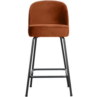 Woood Barstoel 'Vogue' Velvet, kleur Roestbruin (zithoogte 64cm)