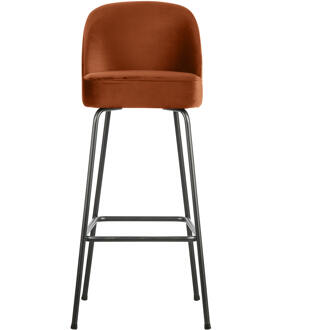 Woood Barstoel 'Vogue' Velvet, kleur Roestbruin (zithoogte 79cm)