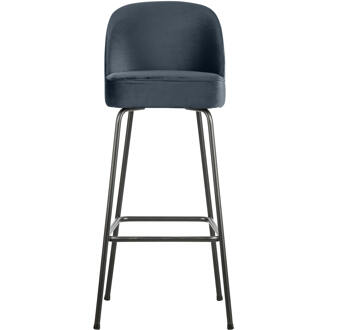 Woood Barstoel 'Vogue' Velvet, kleur Teal (zithoogte 79cm)