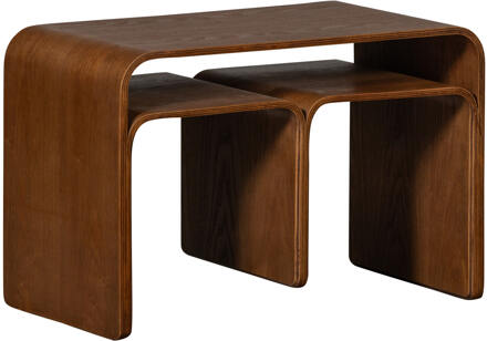 Woood Bijzettafel 'Frey' 60 x 32cm, kleur Walnoot