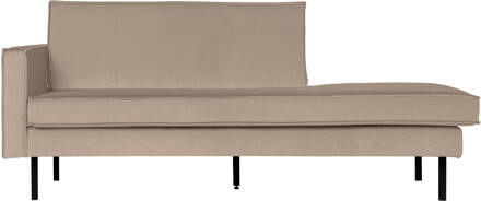 Woood Daybed 'Rodeo' Links, Velvet, kleur Khaki