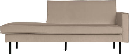 Woood Daybed 'Rodeo' Rechts, Velvet, kleur Khaki