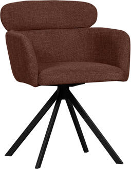 Woood Draaibare Eetkamerstoel 'Fenne' Geweven, kleur Chestnut