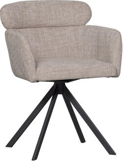 Woood Draaibare Eetkamerstoel 'Fenne' Geweven, kleur Naturel