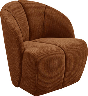 Woood Draaifauteuil 'Mojo' Geweven Rib, kleur Roestbruin