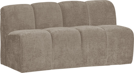 Woood Eetkamerbank 'Mojo' Geweven Rib, 164cm, kleur Donker Zand - 164 cm