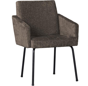 Woood Eetkamerstoel 'Mount' Chenille, kleur Grijs/Bruin