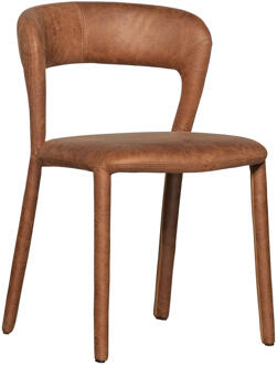 Woood Eetkamerstoel 'Noble' Lederlook, kleur Cognac