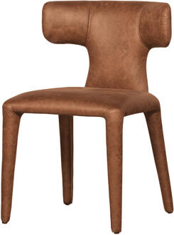 Woood Eetkamerstoel 'Permit' Lederlook, kleur Cognac
