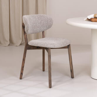 Woood Eetkamerstoel 'Udar' Geweven stof, kleur Donkerbruin