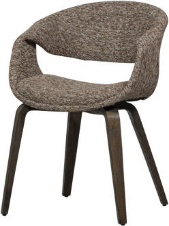 Woood Eetkamerstoel 'Yossi' Geweven stof, kleur Bruin