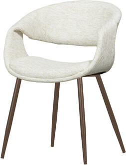 Woood Eetkamerstoel 'Yossi' Geweven stof, kleur Naturel/Koper