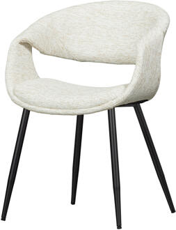 Woood Eetkamerstoel 'Yossi' Geweven stof, kleur Naturel/Zwart