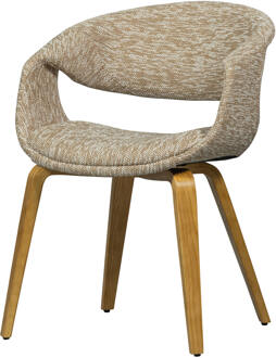 Woood Eetkamerstoel 'Yossi' Geweven stof, kleur Zand/Naturel