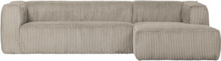 Woood Exclusive Bean Hoekbank Rechts - Ribstof - Naturel - 73x305x96 Beige - N.v.t.