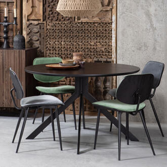 Woood Exclusive Bruno Eettafel - Ø 120 cm - Zwart