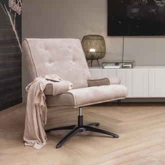 Woood Exclusive Draaifauteuil William - Polyester - Naturel - 93x79x91 Transparant