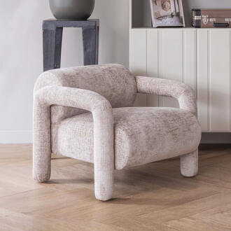 WOOOD Exclusive Lenny Fauteuil - Polyester - Zand - 65x76x82 Beige