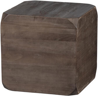 WOOOD Exclusive Lio Bijzettafel - Hout - Donkerbruin - 46x46x46