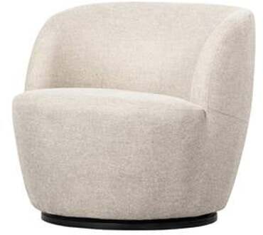 WOOOD Exclusive Serra Draaifauteuil - Polyester - Off White - 75x70x69 Crème