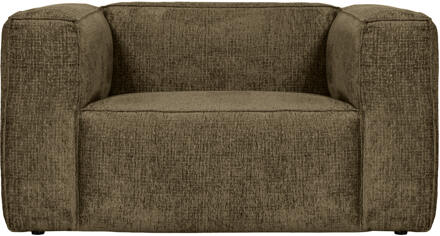 Woood Fauteuil 'Bean' Structure Velvet, kleur Moss