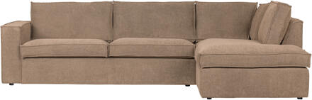 Woood Freddie Hoekbank Rechts - Melange Stof - Lever - 90x283x197 Bruin - N.v.t.