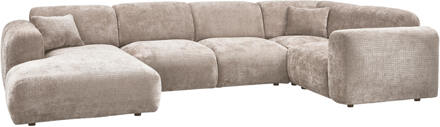Woood Hoekbank 'Cloud' Hoek Rechts, Chenille, kleur Naturel