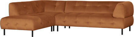 Woood Hoekbank 'Lloyd' Links, Velvet, kleur Cinnamon